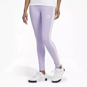 Puma Iconic T7 Legging Womens Purple Athletic Casual 531858-16 Small NWT